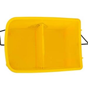 Industrial Mop Bucket with Wringer, Basics Side Press 5.28 Gallon Commercial Mop Bucket with 4 Wheels Yellow Color Combo Bucket for Home Cleaning