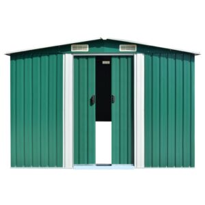 Outdoor Storage Shed, Garden Shed, Sun Protection and Waterproof Tool Storage Shed for Yard, Lawn, Backyard Garden Shed Green 101.2"x389.8"x71.3" Galvanized Steel