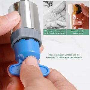 Swivel Kitchen Faucet Aerator, 3 Spray Models Faucet Sprayer Attachment, Faucet Nozzle 55/64-27UNS Famale Thread, Male Thread Adapter included, Faucet Aerator Chrome