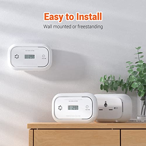 Jemay Carbon Monoxide Detector Alarm, CO Detector with Digital LCD Display, Replaceable Battery Carbon Monoxide Detectors for Home and Depot, 3 LED Lights Carbon Monoxide Alarm, 1-Pack