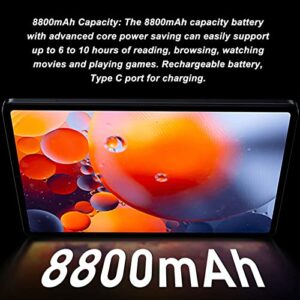 10 Inch Tablet PC,6G RAM 128G ROM,2.4G 5G WiF,1920x1200 IPS Display Screen,Android 12 8MP Front Camera 20MP Rear Camera USB C Rechargeable 8800mA Battery 4G Calling Tablets,Grey(us)