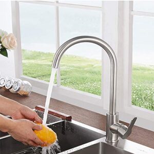 Kitchen Sink Faucet Mix The Faucet for Single Handle Hot and Cold 304 Stainless Steel Kitchen & Bath Fixtures Faucet Brushed Nickel Finished