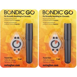 bondic go uv glue kit with light, super glue, liquid plastic welding kit, (3ml) adhesive epoxy uv glue, bonds & cures instantly, non-toxic uv resin glue, heat-resistant & waterproof, 2pk
