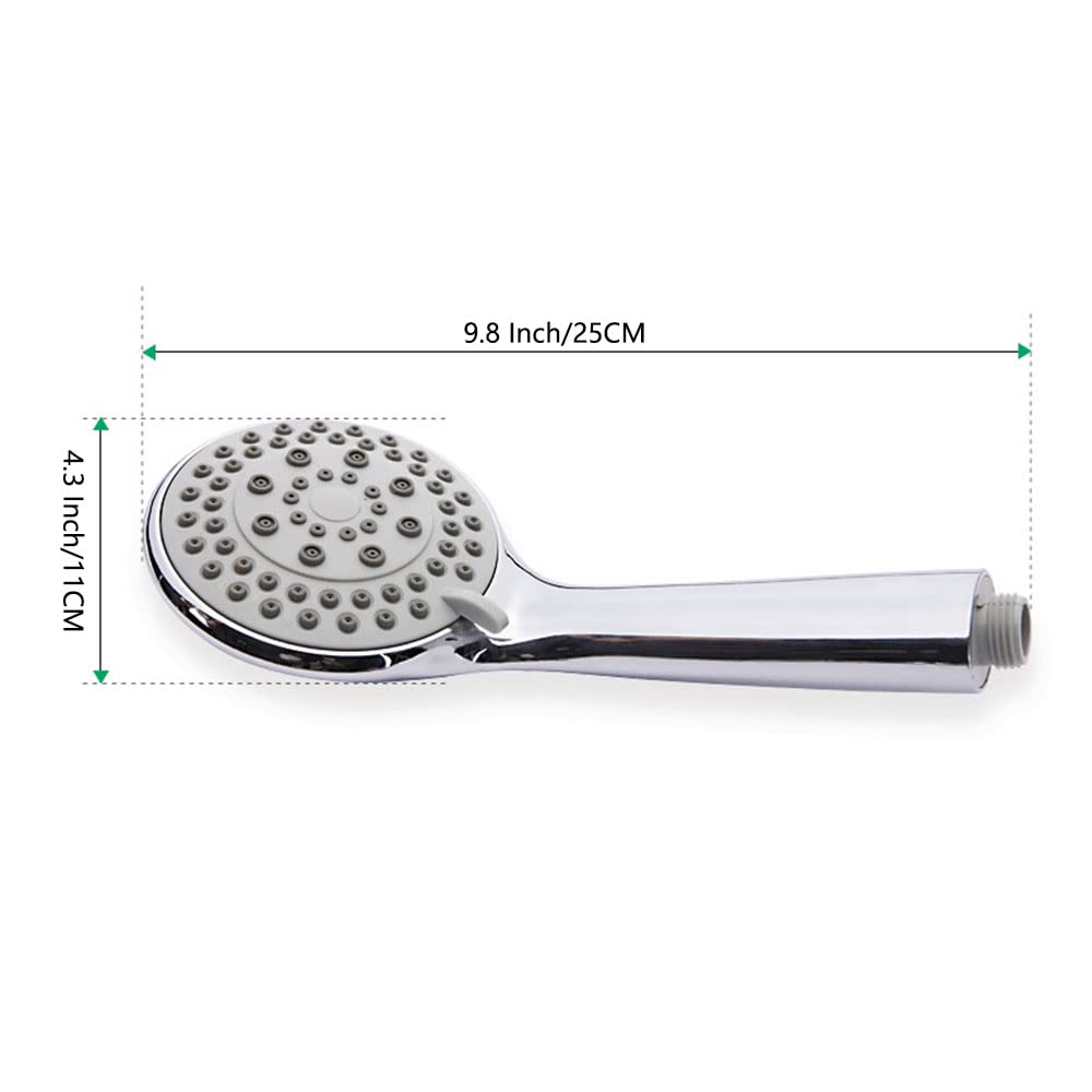 Detachable Handheld Shower Head with Hose - High pressure 5 Functions Showerheads Hand Held Shower Heads,Extra Long 4.7 ft. Stainless Steel Hose and Holder.