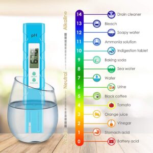 PH Meter Digital PH Tester 0.01 High Accuracy PH Meter for Water, 0-14.0 PH Measurement Range, PH Meter with ATC for Drinking Water, Food, Brewing, Pool and Aquarium