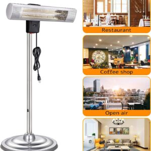 Antarctic Star Infrared Patio Heater, Freestanding Indoor/Outdoor Garden Heater, Adjustable Height & Angle,Remote Control IP65 Rated,Quiet Operation,Energy saving,Quick Heating in 3s, 1500W with ETL