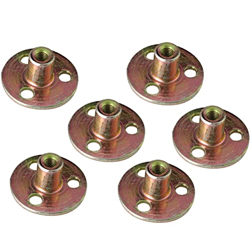 YHXiXi 6PCS Color Galvanized Iron Plate Nut with Three Holes Sofa Leg Mounting Plates Flat Mounting Plates for Furniture Legs Mordern Feet for Couch Bed Coffee Chair Desk Table