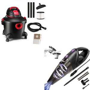 shop-vac 6 gallon 3.0 peak hp wet dry vacuum+shop·air car vacuum cleaner, 12v/106w, purple