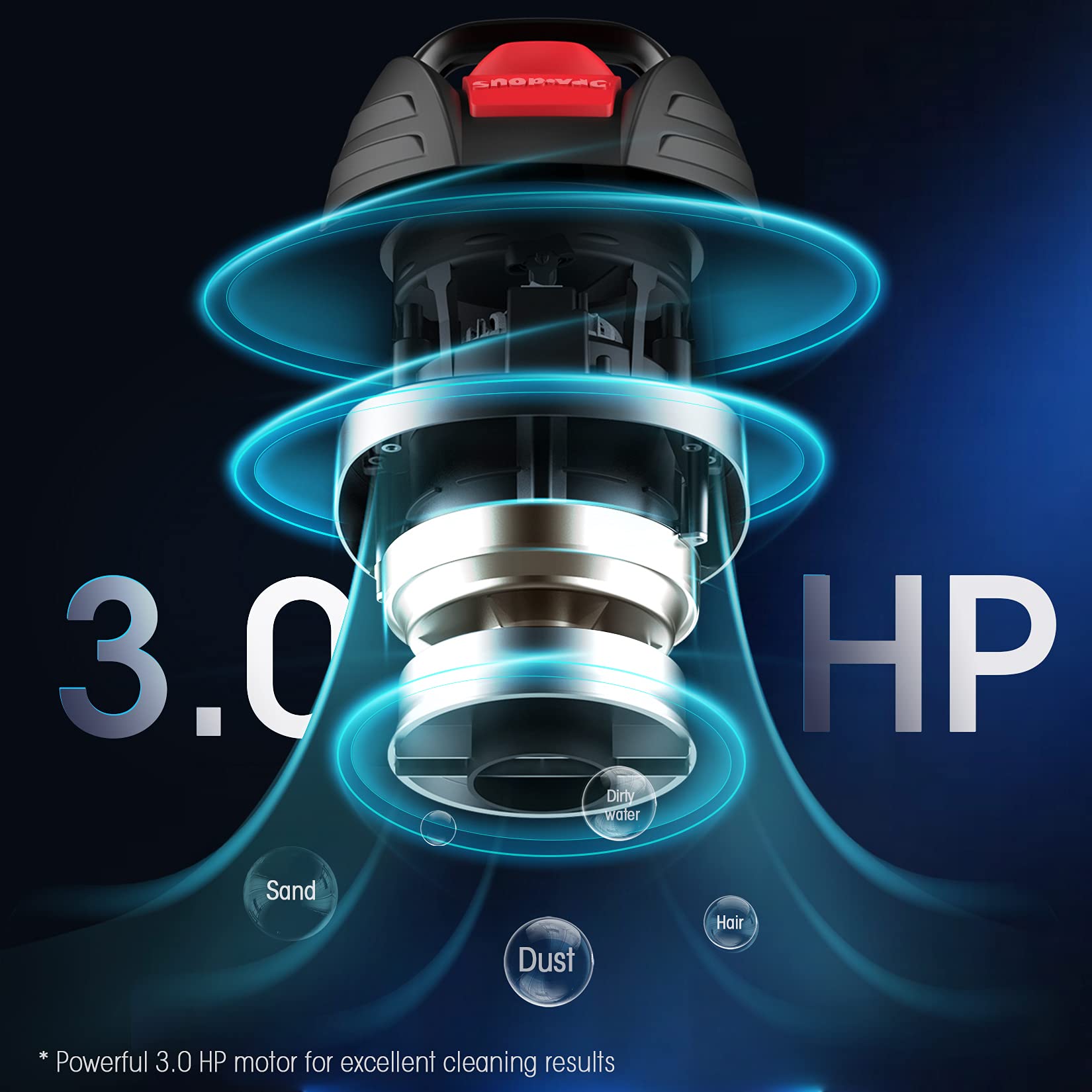 Shop-Vac 6 Gallon 3.0 Peak HP Wet Dry Vacuum+Shop·AIR Car Vacuum Cleaner, 12V/106W, Blue