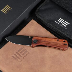 WeKnife Banter Pocket Knife for EDC, Ben Petersen Folding Knife with 2.9" CPM S35VN Steel Blade Cuibourtia Wood Handle, Titanium Thumb Stud Opener 2004K (Wood)