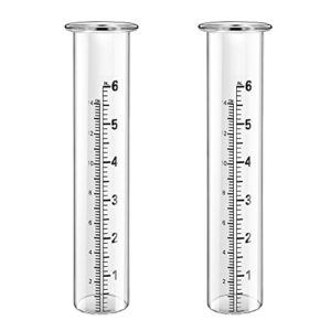 qzmaikoo 6 inch rain gauge replacement tube glass for yard garden outdoor,glass rain gauge replacement tube best rated,2 packs