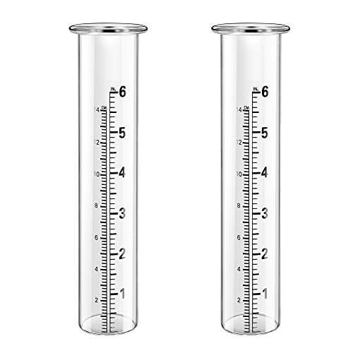 qzmaikoo 6 inch Rain Gauge Replacement Tube Glass for Yard Garden Outdoor,Glass Rain Gauge Replacement Tube Best Rated,2 Packs