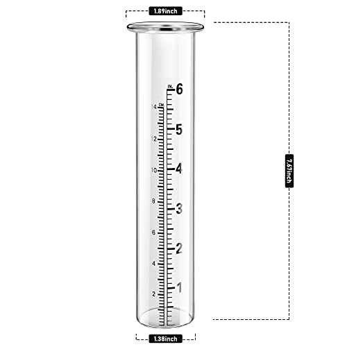 qzmaikoo 6 inch Rain Gauge Replacement Tube Glass for Yard Garden Outdoor,Glass Rain Gauge Replacement Tube Best Rated,2 Packs