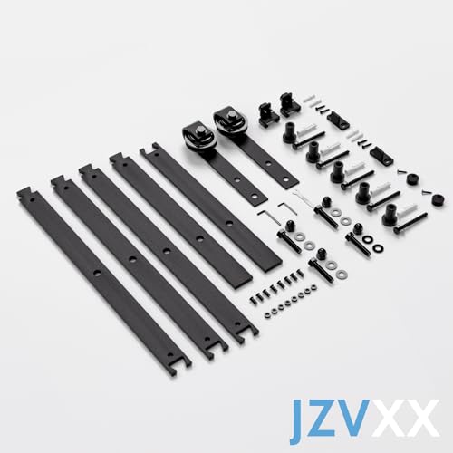 JZVXX 6FT Barn Door Hardware kit, Barn Door Track, Sliding Door Hardware kit, Easy to Install- Mini Version- Combination Track Mode- Step by Step Manual Included.(JD-6FT-mini-5)