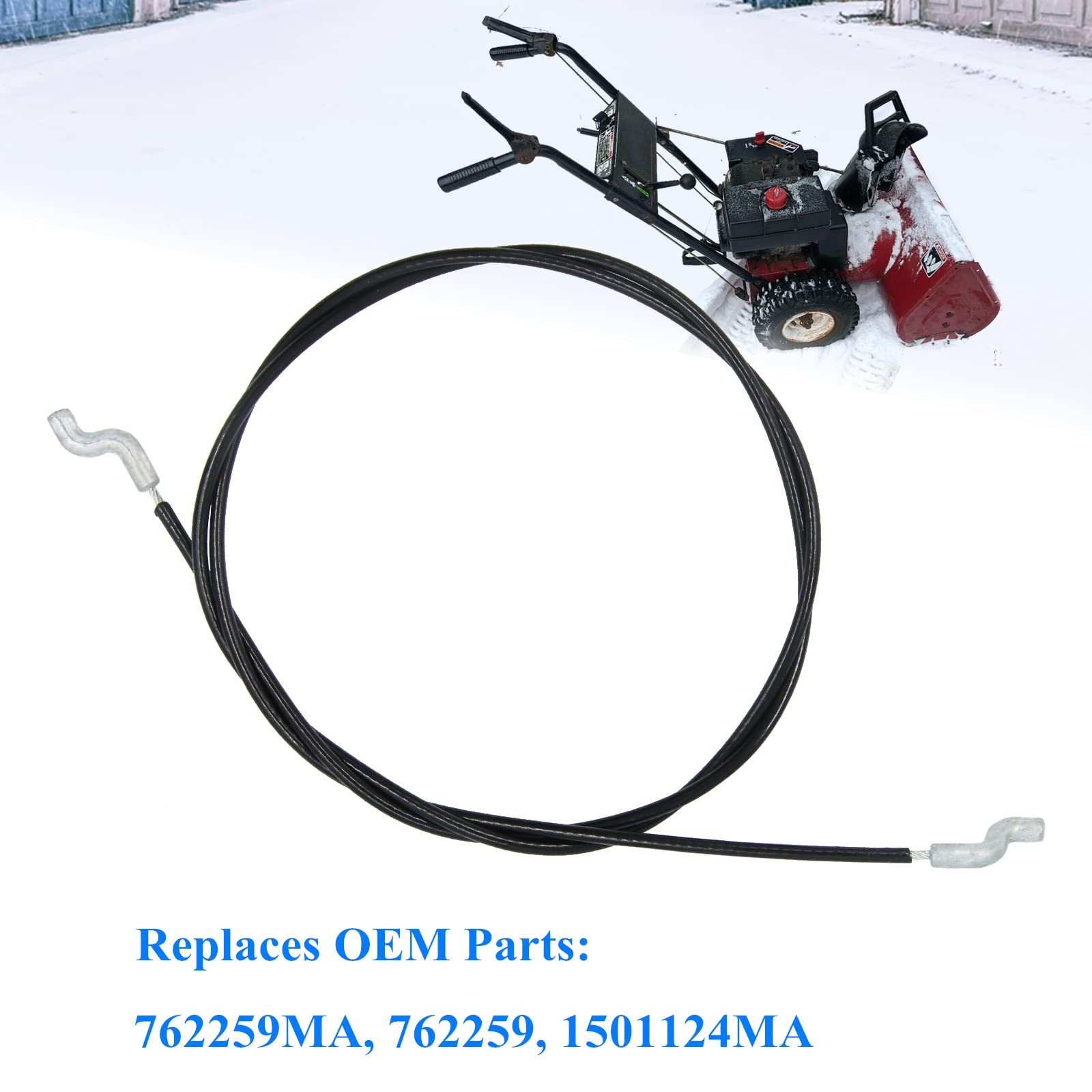 AILEETE 762259MA Auger Drive Cable for Craftsman Murray Single Stage & Dual Stage Snow Thrower Snowblower Drive Cable 762259 1501124MA