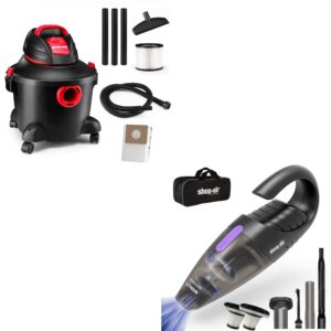 shop-vac 6 gallon 3.0 peak hp wet dry vacuum+shop·air car vacuum cordless, purple