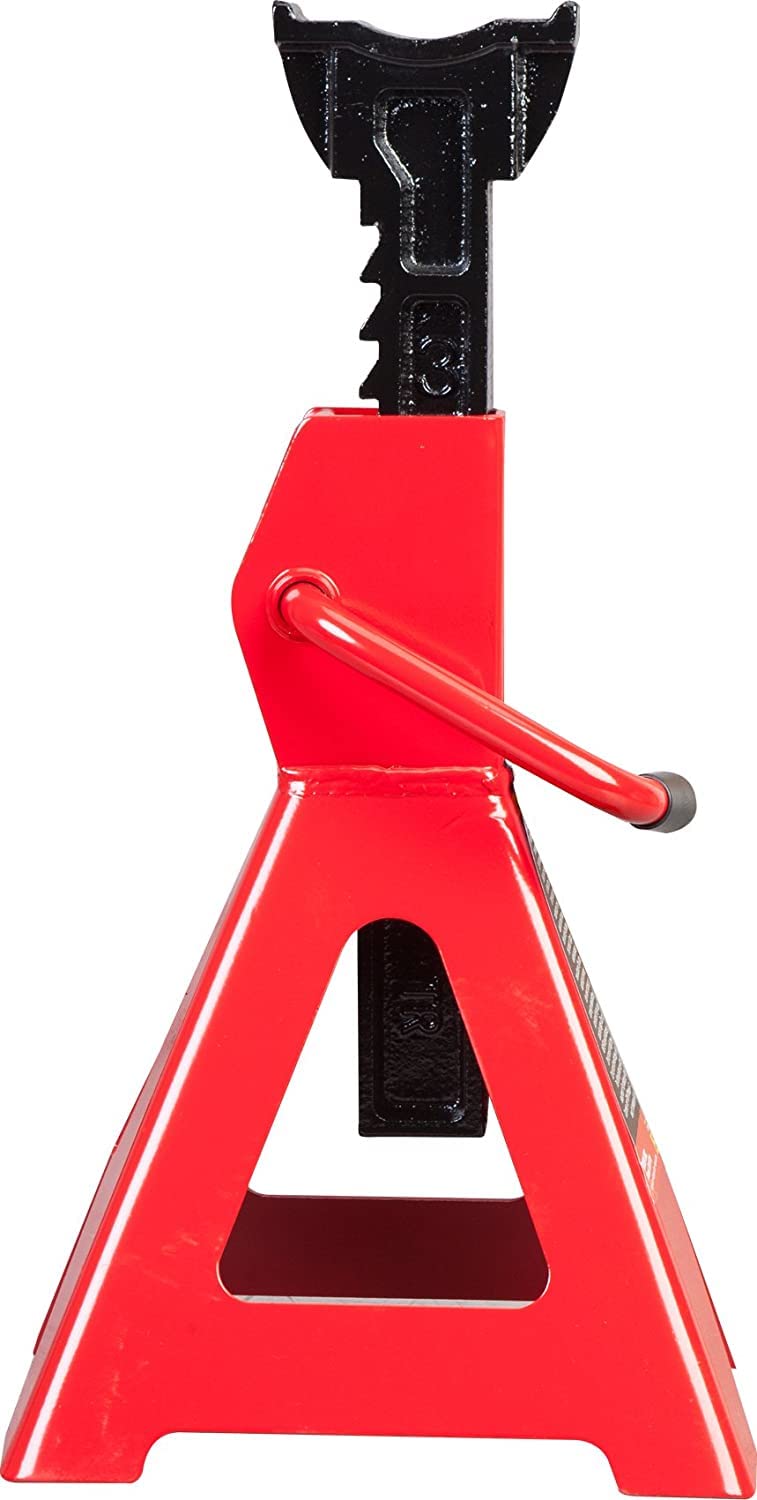 BIG RED AT46002R Torin Steel Jack Stands: 6 Ton (12,000 lb) Capacity, Red, 1 Pair