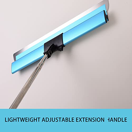 BXGTECH Drywall Tools Skimming Blade with Extension Handle - 12", 22" & 32" Blades Extruded Aluminum 301 Stainless Steel Construction Tools End Caps, Wall-Board with 0.5mm&0.35mm Thickness blue