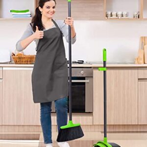 Broom and Dustpan Set, Broom and Dustpan, Broom and Dustpan Set for Home, Upgrade 52" Long Handle Broom with Stand Up Dustpan Combo Set for Office Home Kitchen Lobby Floor Use, Dust pan and Broom Set