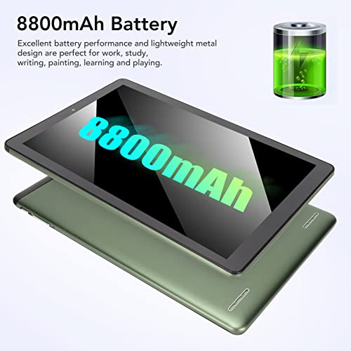 LBEC HD Tablet, 6GB 128GB 100240V Green 10.1 Inch Tablet for 11.0 for Photograph (US Plug)