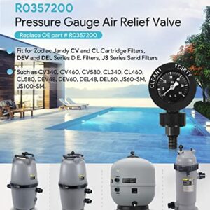 R0357200 Air Gauge Release Valve Assembly Replacement for Zodiac Jandy Pool and Spa Filters CV, CL, DEV, DEL, JS Series