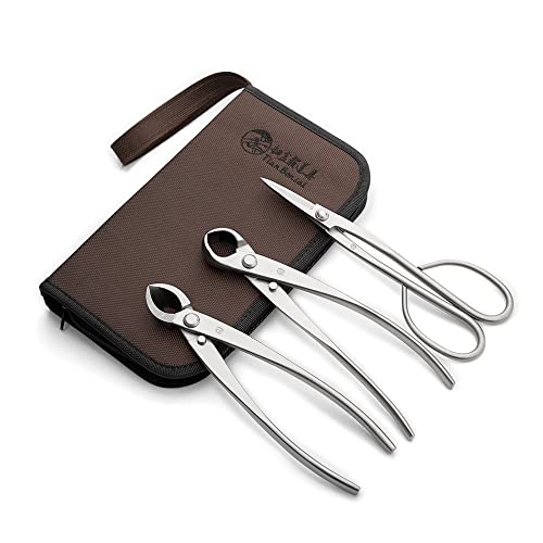 TianBonsai Bonsai Tools 3-Piece Alloy Steel Bonsai tool Kit In Cluding 210mm Long handle Scissors / 205mm Branch Cutter / 205mm Knob Cutter (NBK-01)