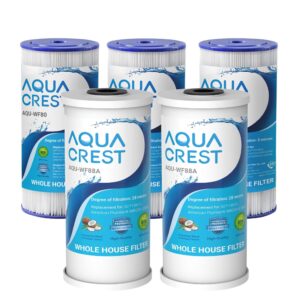 aquacrest fxhsc & fxhtc 10" x 4.5" whole house water filter, replacement for ge fxhsc/fxhtc, culligan r50-bbsa/rfc-bbsa, pack of 5, bundle