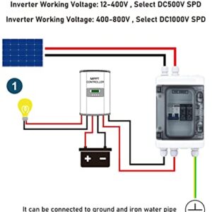 DIHOOL Outdoor Circuit Breaker Box, Solar Isolator Disconnect Switch 40 Amp Breaker DC 500V