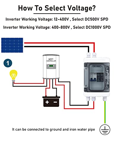 DIHOOL Outdoor Circuit Breaker Box, Solar Isolator Disconnect Switch 40 Amp Breaker DC 500V