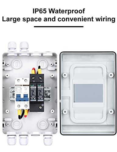 DIHOOL Outdoor Circuit Breaker Box, Solar Isolator Disconnect Switch 40 Amp Breaker DC 500V