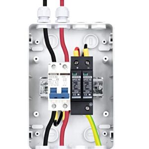 DIHOOL Outdoor Circuit Breaker Box, Solar Isolator Disconnect Switch 40 Amp Breaker DC 500V