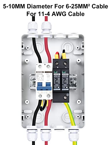 DIHOOL Outdoor Circuit Breaker Box, Solar Isolator Disconnect Switch 40 Amp Breaker DC 500V