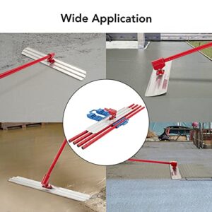 Bull Float Magnesium Concrete Float, 48 x 8" Round End Concrete Float Tool Cement Tool, Concrete Kit Bull Float with 4 Float Handle Bracket Concrete Tools Finishing（RED）