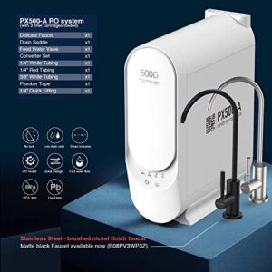 Frizzlife PX500-A Reverse Osmosis Water Filtration System - Alkaline & Remineralization, 500 GPD Fast Flow, with Extra ASR311 Replacement Filter Cartridge (1st Stage)