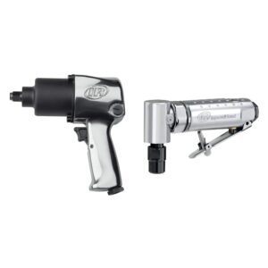 ingersoll rand 231c 1/2” drive air impact wrench & 301b air die grinder – 1/4", right angle, 21,000 rpm, ball bearing construction, safety lock, aluminum housing, lightweight power tool, black