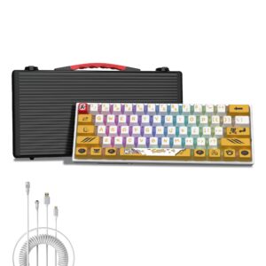hitime xvx m61 60% mechanical keyboard with keyboard travel case,wired/2.4g wireless gaming keyboard with coiled cable,hot swappable custom computer keyboard for desktop pc/laptop mac