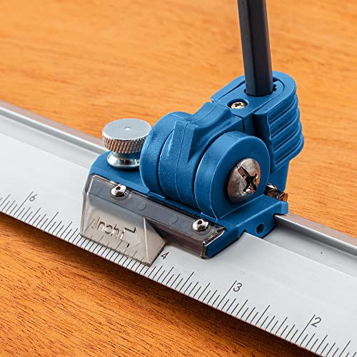 9” Quick Draw Marking Gauge –Single-Handed Measuring and Marking Tools w/Spring-Loaded Scale, Dovetail Keyway - Aluminum Ruler to Mark Mortises & Grooves – Multi-Purpose Slide Ruler - Carpentry Tools