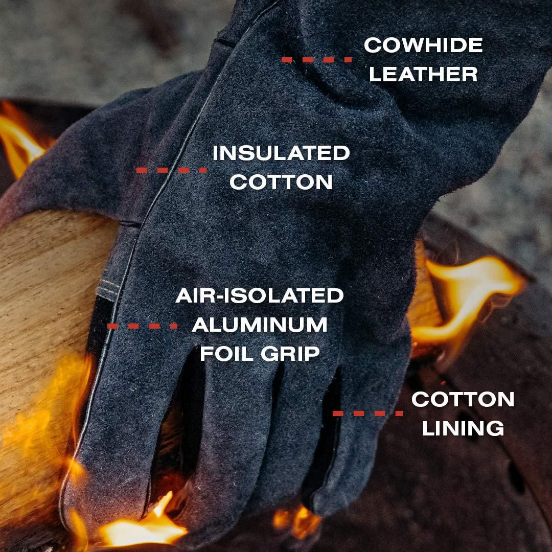 Breeo Fire Pit Fire Gloves | Control The Flame | Heat Resistant 1000° | One Size Fits All