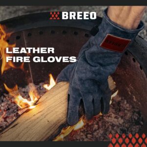 Breeo Fire Pit Fire Gloves | Control The Flame | Heat Resistant 1000° | One Size Fits All