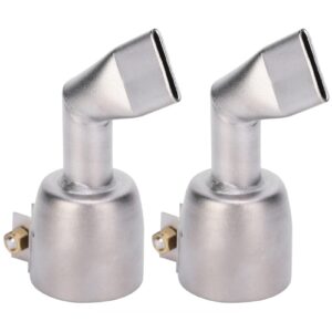 Hot Air Gun Nozzle, 2Pcs Heat Gun Welding Nozzle Flat 120 Degree Stainless Steel Hot Air Plastic Weld Torch Accessories