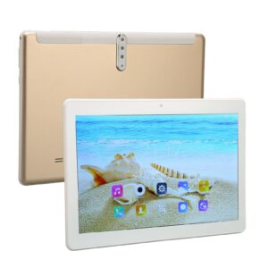10.1 inch tablet pc for android 11,10 core cpu processor,2.4g 5g dual band wifi,4gb 64gb,front 500w rear 1300w dual camera,1960x1080 hd calling tablet,gold(us)