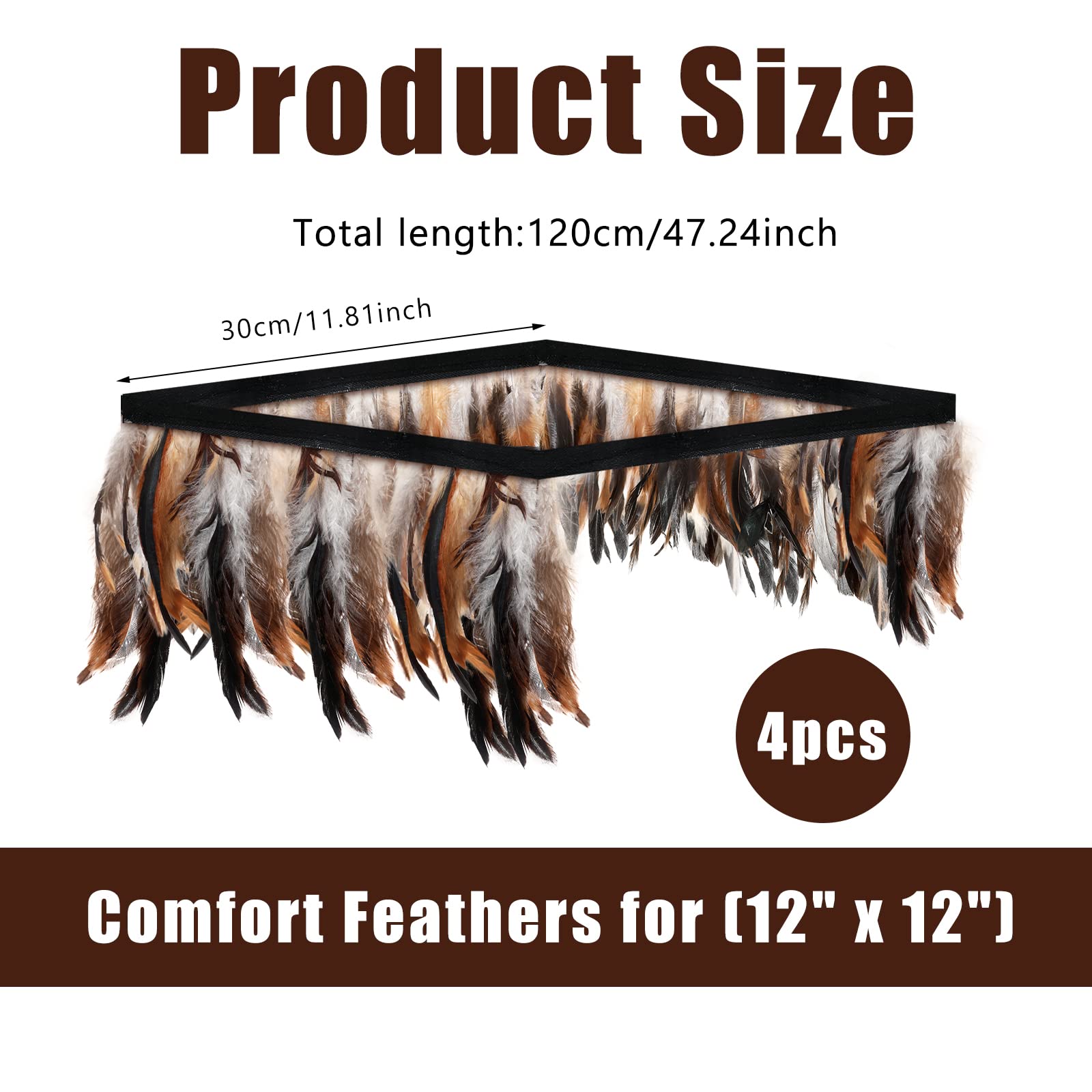 4 Pieces Comfort Feathers Feather Skirt Baby Chicken Supplies for Chick Brooder Heating Plate Chicken Coop Warmer Pad Poultry Incubator Heater Plate (12 x 12 Inch)