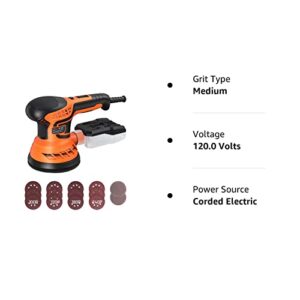 Random Orbital Sander, DWT 2.8A 350W Power Orbital Sander with 7 Variable Speed, 14Pcs Sanding Discs(2Pcs Upgrade Dust-free Sandpaper), Cyclone Box, 5-Inch Corded Electric Sander for Sanding Wood/Rust