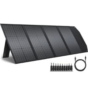 browey portable 120w solar panel kit, foldable high efficiency solar charger with adjustable stand, usb/type-c/dc outputs, ip68 waterproof for power staion outdoor rv camping van off-grid solar backup