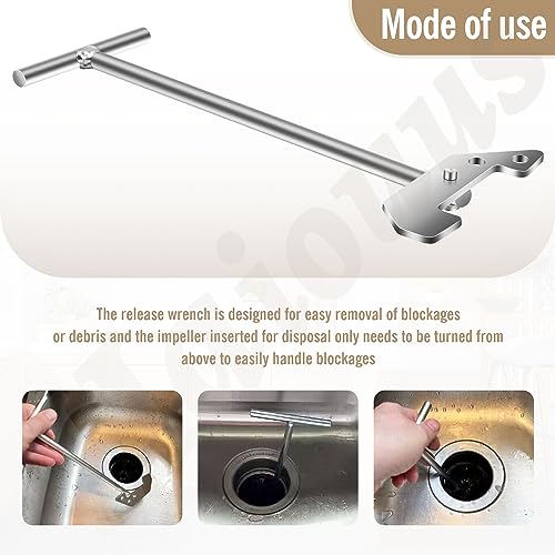 Garbage Disposer Unjamming Wrench Compatible With M-oen Garbage Disposals, Garbage Disposal Wrench/Garbage Disposal Unjamming Wrench for Dislodge Jams or Clutter From Above The Sink, Unjamming Wrench