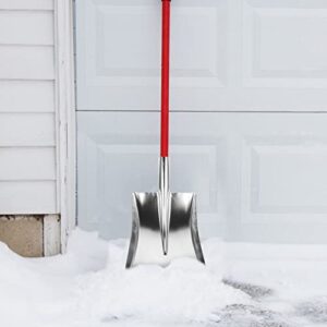 GANAZONO Snow Shovel Head Stainless Steel Winter Snow Removing Shovel Poultry Feed Shovel Head Pan Snow Pushing Shovel Accessories (Silver)
