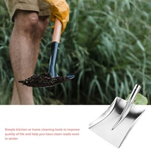 GANAZONO Snow Shovel Head Stainless Steel Winter Snow Removing Shovel Poultry Feed Shovel Head Pan Snow Pushing Shovel Accessories (Silver)