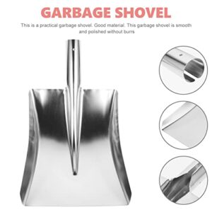 GANAZONO Snow Shovel Head Stainless Steel Winter Snow Removing Shovel Poultry Feed Shovel Head Pan Snow Pushing Shovel Accessories (Silver)