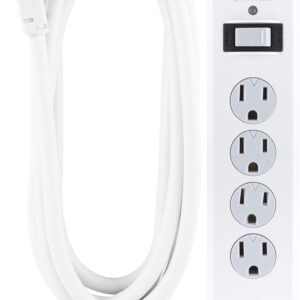 GE Surge Protector Bundle with 4 Outlets, 2 USB Ports, 10ft Cord and 6 Outlets