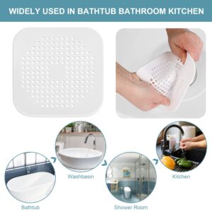 Emlim 2 Pack Hair Drain Catcher,Drain Hair Catcher,Silicone Hair Stopper with Suction Cups，Easy to Clean and Install Suit for Bathroom Bathtub Kitchen